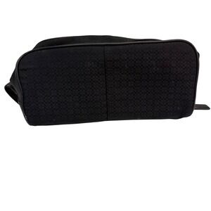 Coach Mens Black Signature Jacquard Leather Trim Toiletry Dopp Kit Bag H3S-5057
